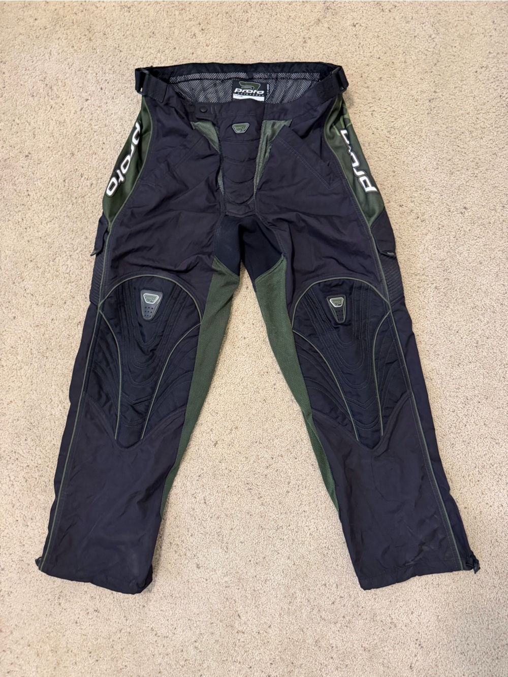 Proto Paintball Pants XL Olive Black Tactical Padded Morocross Utility Gear 30”